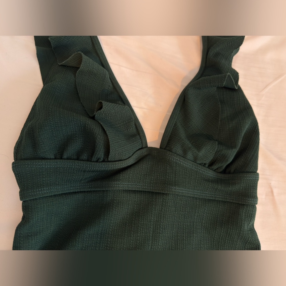 Dark Green Textured Top